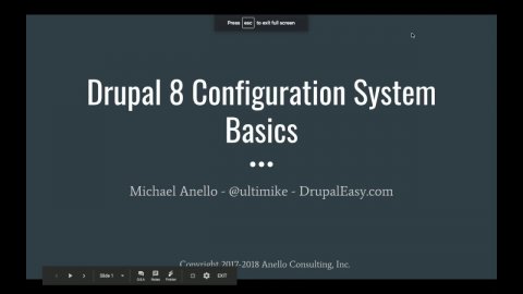 Embedded thumbnail for Drupal 8 Configuration System Basics