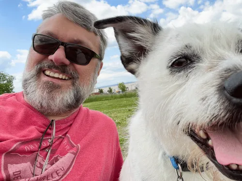 Lee Walker and his dog