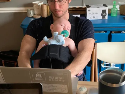 mac clark with a baby