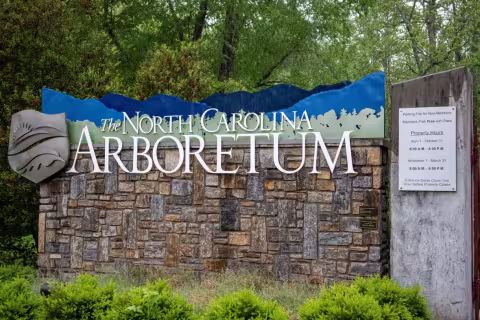 North Carolina Arboretum entrance sign