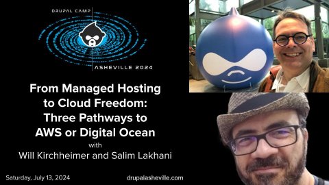 From Managed Hosting to Cloud Freedom: Three Pathways to AWS or Digital Ocean media slide with Salim and Will's headshots