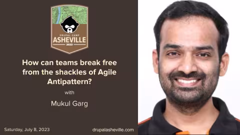 session title slide with Mukal's headshot